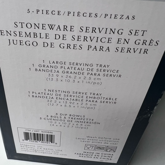 Rae Dunn 5-Piece Stoneware Set Dishwasher Safe - Picture 6 of 7